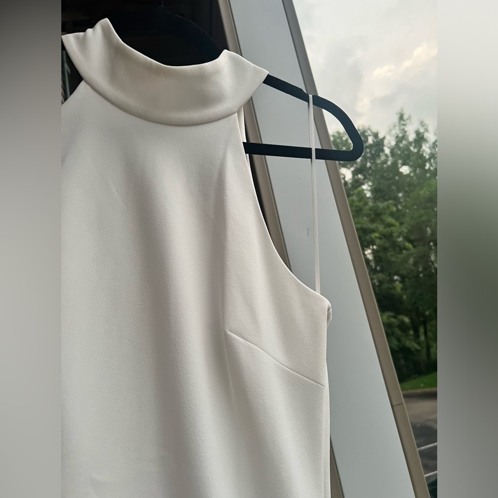 🆕Belle Badgley Mischka Reese Gown Dress White Party Wedding Chic Slit Maxi Sz 10 - Picture 7 of 17